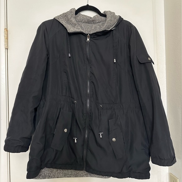 Faded Glory Black & Grey Reversible Jacket. Size 1X. Like New. - Picture 1 of 2